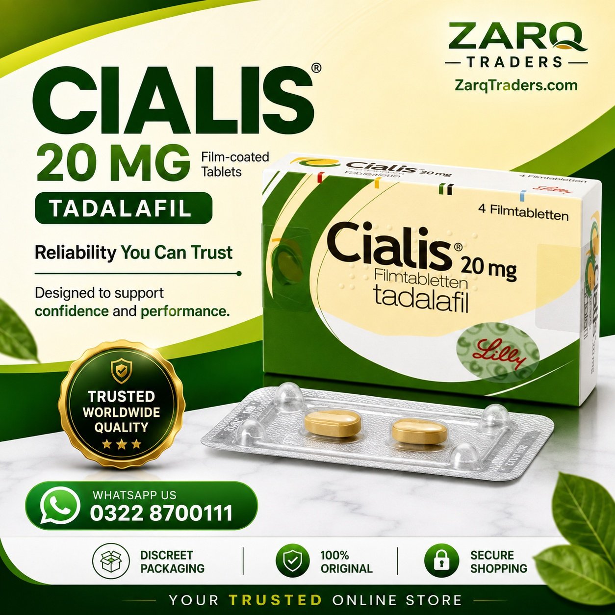 Cialis 20mg - 4 Tablets Imported Price In Pakistan 